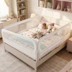 Sulankstomas reguliuojamo aukščio apsauginis lovos barjeras vaikams 120 (Balta) – Paveikslėlis 4