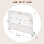 Sulankstomas reguliuojamo aukščio lovos apsaugos turėklas 60 cm (Balta) – Paveikslėlis 2