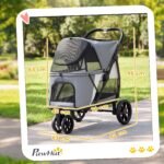 Sulankstomas trijų ratų šunų vežimėlis iki 20 kg