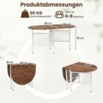 Sulankstomas valgomasis stalas 6-8 asmenims su erdvės taupymo funkcija (Natūrali) – Paveikslėlis 2