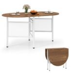 Sulankstomas valgomasis stalas 6-8 asmenims su erdvės taupymo funkcija (Natūrali)