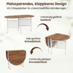 Sulankstomas valgomasis stalas 6-8 asmenims su erdvės taupymo funkcija (Natūrali) – Paveikslėlis 3