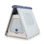 Sulankstomas vandeniui atsparus plastikinis šunų namelis mažiems ir vidutinio dydžio šunims (Mėlyna)