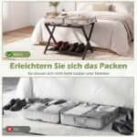 Sulankstomi bambukiniai lagaminų stovai su dviem laikymo lygiais (2 vnt.) (Juoda) – Paveikslėlis 3