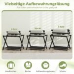 Sulankstomi bambukiniai lagaminų stovai su dviem laikymo lygiais (2 vnt.) (Juoda) – Paveikslėlis 4