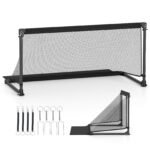 Sulankstomi futbolo vartai su tvirtu metaliniu rėmu (Juoda)