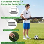 Sulankstomi futbolo vartai su tvirtu metaliniu rėmu (Juoda) – Paveikslėlis 4