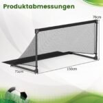 Sulankstomi futbolo vartai su tvirtu metaliniu rėmu ir atspariu PE tinklu (Juoda) – Paveikslėlis 2