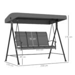 Supamos sodo sūpynės 3 asmenims su reguliuojamu stogeliu – Paveikslėlis 3