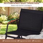 Sūpuojamas sodo suolas 2 asmenims su tikmedžio porankiais (Juoda) – Paveikslėlis 5