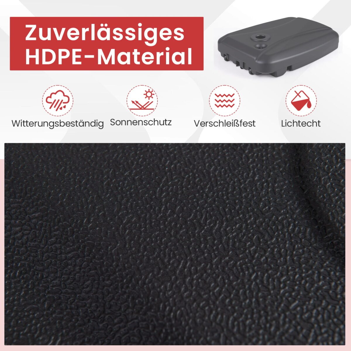 Terasos skėčio stovas su ratukais užpildomas vandeniu ir smėliu (Juoda) – Paveikslėlis 4