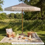 Terasos skėtis su kutais 2 metrų skersmens (Pilka) – Paveikslėlis 3