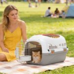 Transporteris gyvūnams iki 4 kg su viršutine anga ir maisto dubenėliu – Paveikslėlis 2