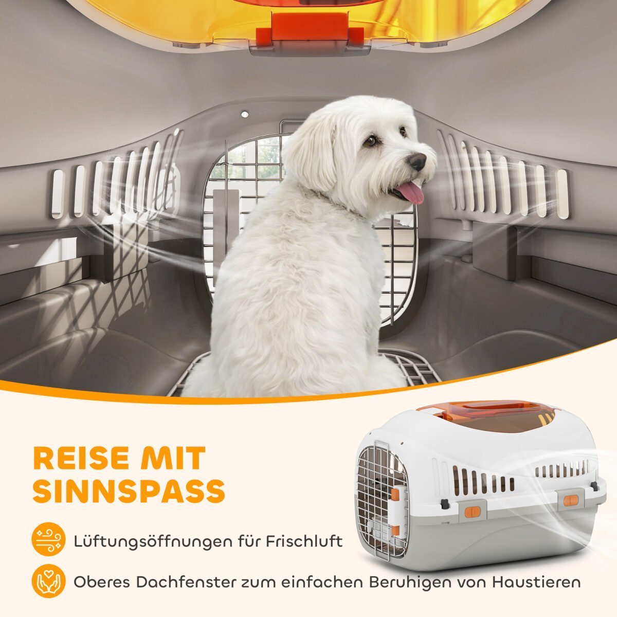 Transporteris gyvūnams iki 4 kg su viršutine anga ir maisto dubenėliu – Paveikslėlis 6