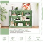 Trijų aukštų knygų lentyna su 8 atvirais skyriais ir apsauga nuo apvirtimo (Žalia) – Paveikslėlis 4