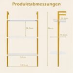 Trijų lygių sieninė lentyna su metaliniu rėmu (Balta) – Paveikslėlis 2