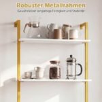 Trijų lygių sieninė lentyna su metaliniu rėmu (Balta) – Paveikslėlis 5