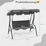 Trivietės sūpynės su reguliuojamu stogeliu (Pilka) – Paveikslėlis 2