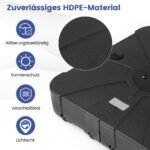 Užpildomas kvadratinis skėčio stovas su ratukais iš HDPE (Juoda) – Paveikslėlis 4