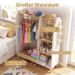 Vaikiška drabužių ir daiktų spinta su ceidrodžiu ir apšvietimu (Balta) – Paveikslėlis 4