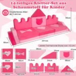 Vaikiška modulinė 14 dalių žaidimų sofa (Rožinė) – Paveikslėlis 5