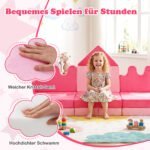 Vaikiška modulinė 14 dalių žaidimų sofa (Rožinė) – Paveikslėlis 3