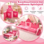 Vaikiška modulinė 14 dalių žaidimų sofa (Rožinė) – Paveikslėlis 4