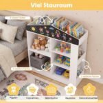 Vaikiška namelio formos knygų lentyna su integruota lenta (Balta) – Paveikslėlis 5