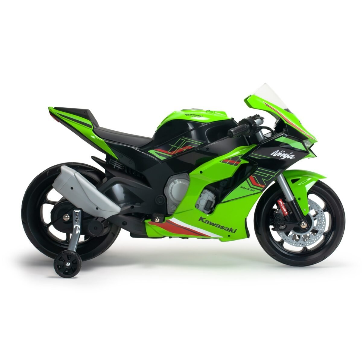 Vaikiškas Kawasaki Ninja motociklas su pagalbiniais ratukais 12V – Paveikslėlis 8