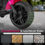 Vaikiškas Chopper stiliaus motociklas su muzika ir pagalbiniais ratukais (Rožinė) – Paveikslėlis 4