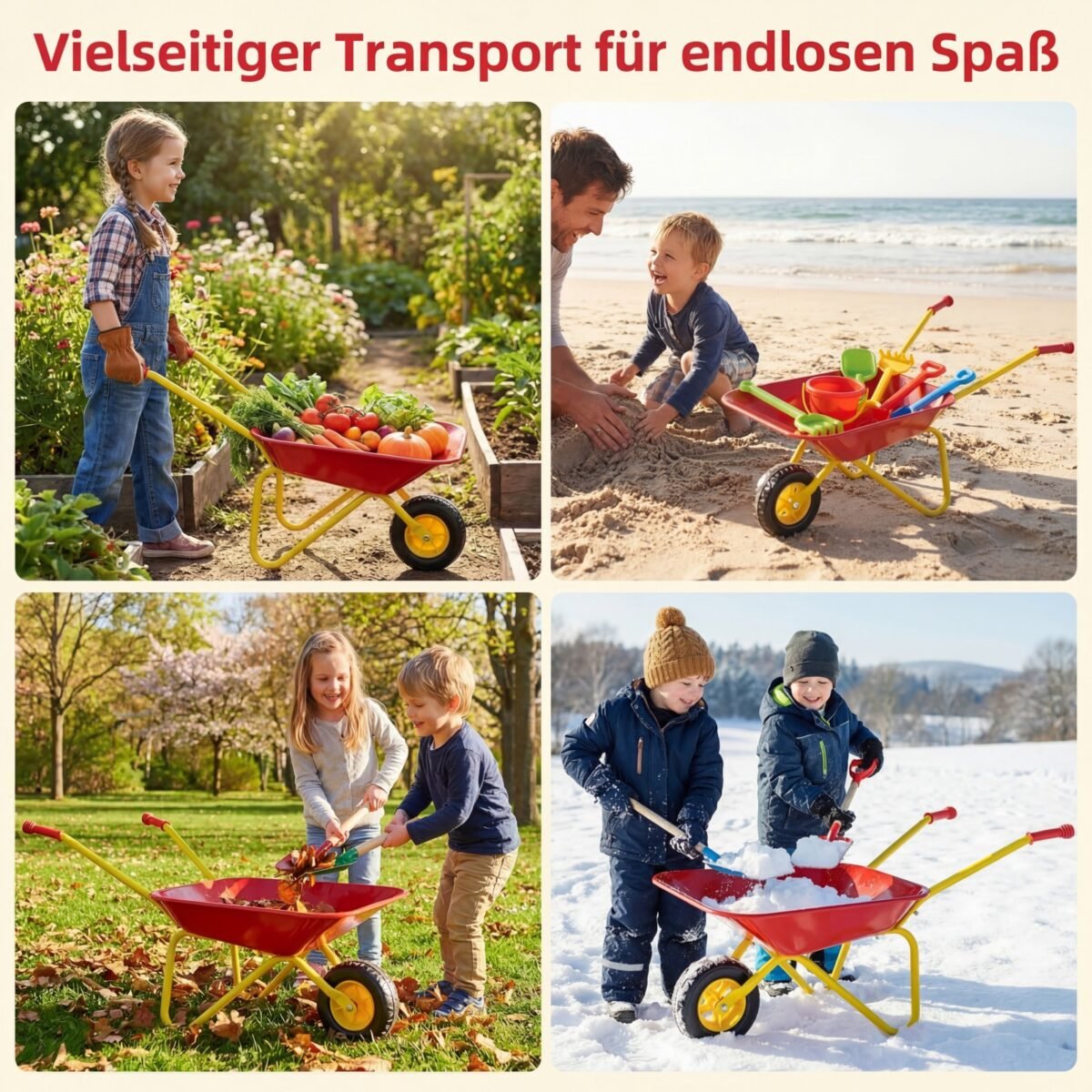 Vaikiškas karutis su patvariais ratais (Raudona) – Paveikslėlis 3