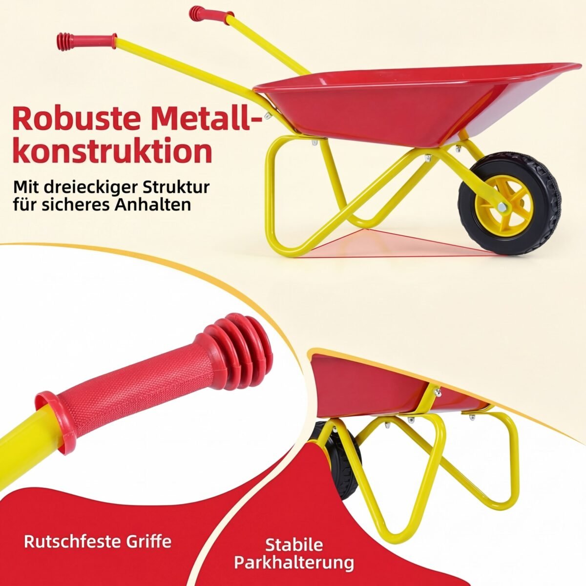 Vaikiškas karutis su patvariais ratais (Raudona) – Paveikslėlis 4