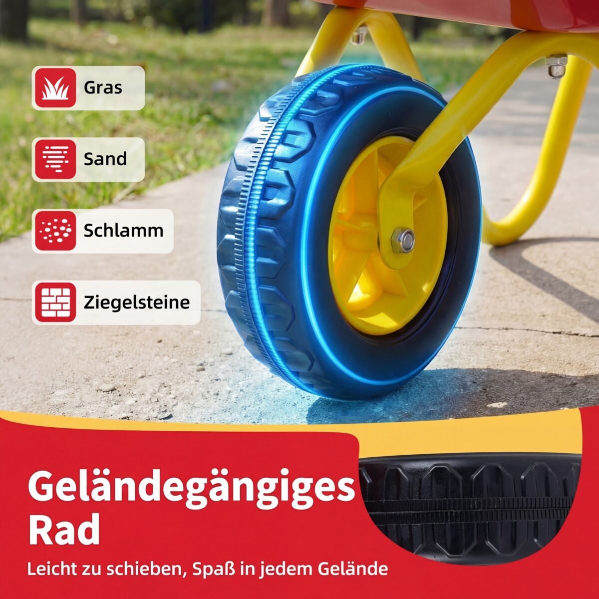 Vaikiškas karutis su patvariais ratais (Raudona) – Paveikslėlis 5