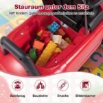 Vaikiška mašinėlė paspirtukas su apsauga nuo apvirtimo ir daiktadėže po sėdyne (Raudona) – Paveikslėlis 4