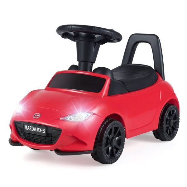 Vaikiškas paspirtukas su apsauga nuo apvirtimo ir daiktadėže po sėdyne (Raudona)