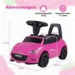 Vaikiškas paspirtukas su šviečiančiais žibintais ir apsauga nuo apvirtimo (Rožinė) – Paveikslėlis 2