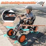 Vaikiškas pedalinis kartingas su reguliuojama sėdyne (Juoda) – Paveikslėlis 4