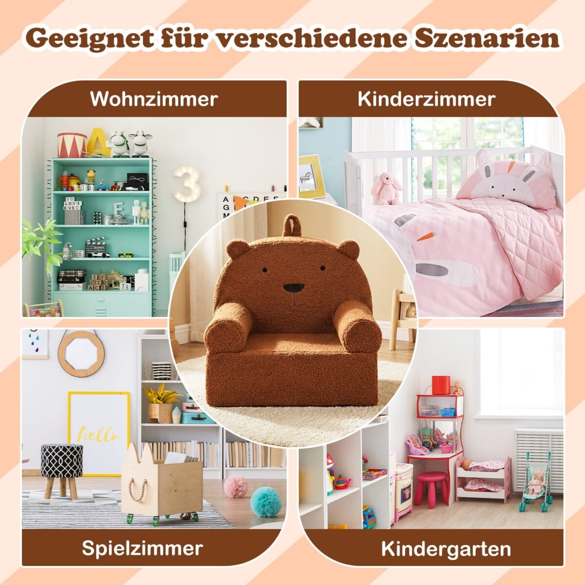 Vaikiškas sofa-fotelis Meškutis (Ruda)