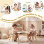 Vaikiškas stalas su 2 varlytės formos atlošų kėdutėmis (Balta) – Paveikslėlis 2