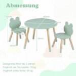 Vaikiškas staliukas su 2 kėdėmis ir varlytės formos atlošais (Žalia) – Paveikslėlis 5