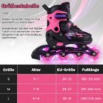 Vaikiški reguliuojami riedučiai su šviečiančiais ratukais pradedantiesiems EU 30-33 (Rožinė) – Paveikslėlis 2