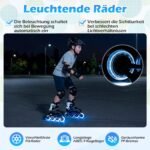 Vaikiški riedučiai su 4 reguliuojamais dydžiais ir šviečiančiais ratukais 32-36 (EU) (Juoda ir balta) – Paveikslėlis 4