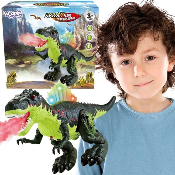 Vaikštantis tiranozauras su šviesos