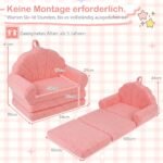 Vaikų sulankstoma sofa-fotelis su miego funkcija 2-in-1 (Rožinė) – Paveikslėlis 2
