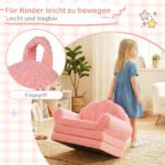 Vaikų sulankstoma sofa-fotelis su miego funkcija 2-in-1 (Rožinė) – Paveikslėlis 4