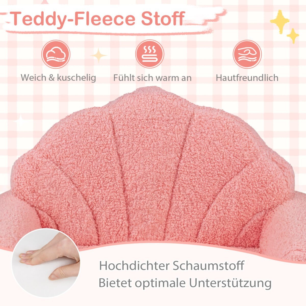 Vaikų sulankstoma sofa-fotelis su miego funkcija 2-in-1 (Rožinė) – Paveikslėlis 5