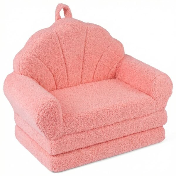 Vaikų sulankstoma sofa-fotelis su miego funkcija du viename (Rožinė)