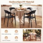 Valgomojo kėdė su porankiais atspari oro sąlygoms (Juoda) – Paveikslėlis 3