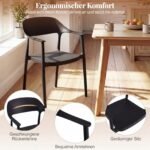 Valgomojo kėdė su porankiais atspari oro sąlygoms (Juoda) – Paveikslėlis 4