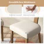 Valgomojo kėdė su ratano atlošu ir paminkštinta sėdyne (Smėlio) – Paveikslėlis 5